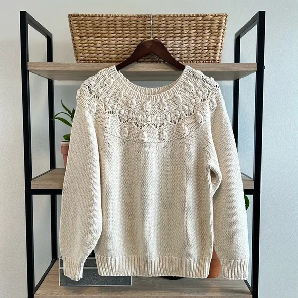 Vintage Jantzen Silk Blend Knitted By Hand Textured Sweater, M - Picture 1 of 8